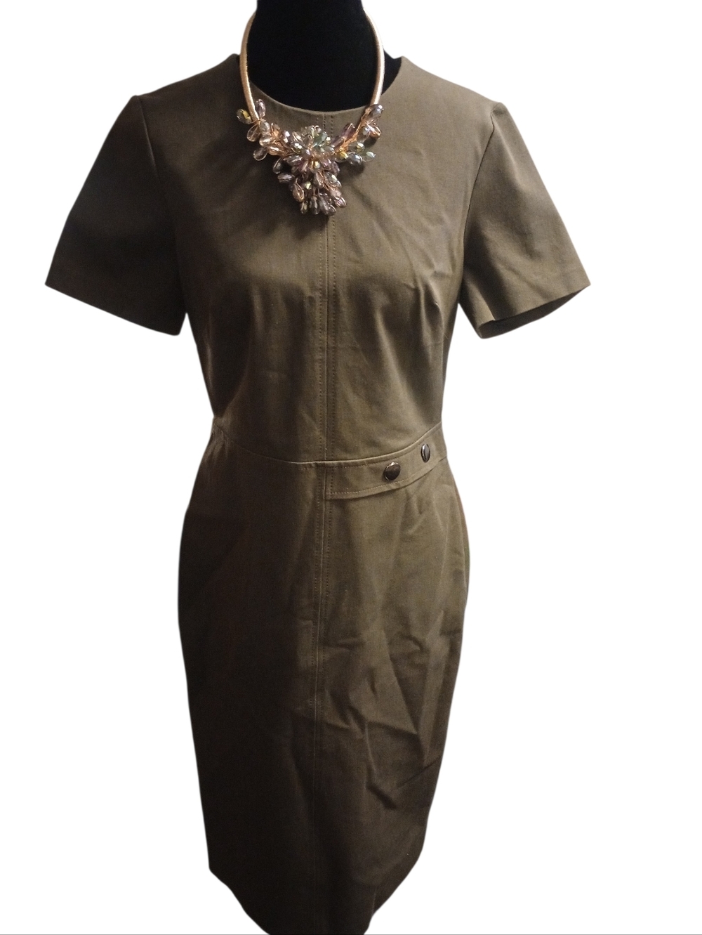 Banana Republic Olive Short-Sleeve Sheath Dress - Classic Workwear, NWT